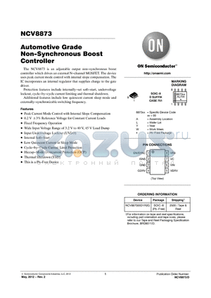 NCV887300D1R2G datasheet - Automotive Grade Non-Synchronous Boost Controller