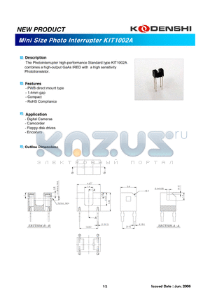 KIT1002A datasheet - Mini Size Photo Interrupter