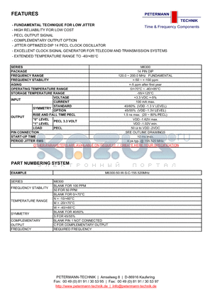 M6300 datasheet - FUNDAMENTAL TECHNIQUE FOR LOW JITTER