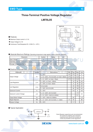 LM78L05 datasheet - Three-Terminal Positive Voltage Regulator