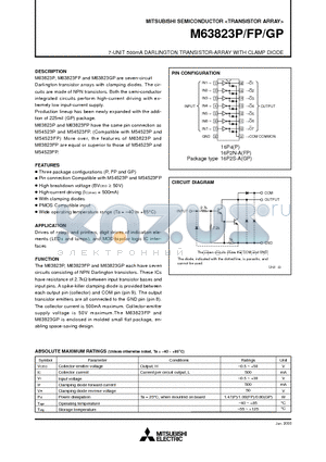 M63823FP datasheet - 7-UNIT 500mA DARLINGTON TRANSISTOR-ARRAY WITH CLAMP DIODE