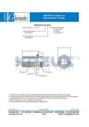 M24758-16-16-04 datasheet - Adapter for Miscellaneous Fittings