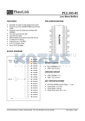 PLL103-01XI datasheet - Low Skew Buffers