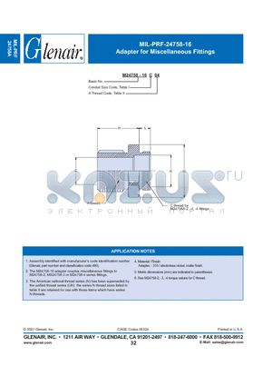 M24758-16C04 datasheet - Adapter for Miscellaneous Fittings