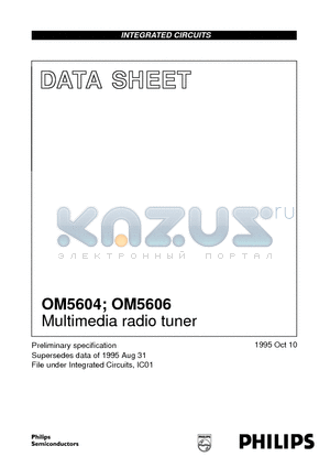 OM5604 datasheet - Multimedia radio tuner