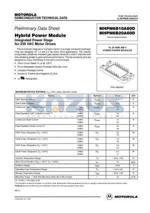 MHPM6B10A60D datasheet - Hybrid Power Module