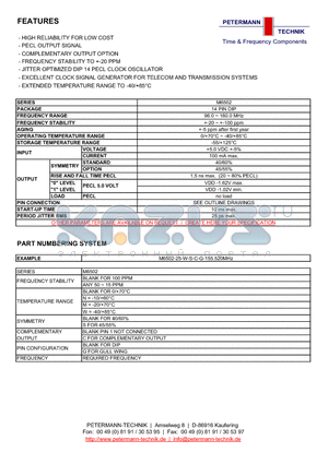 M6502 datasheet - HIGH RELIABILITY FOR LOW COST