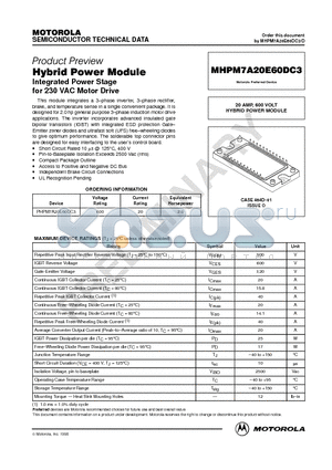 MHPM7A20E60DC3 datasheet - Hybrid Power Module