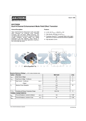 NDC7002 datasheet - Dual N-Channel Enhancement Mode Field Effect Transistor