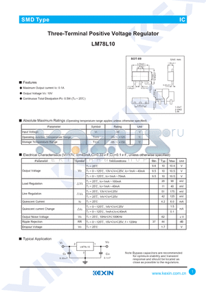 LM78L10 datasheet - Three-Terminal Positive Voltage Regulator