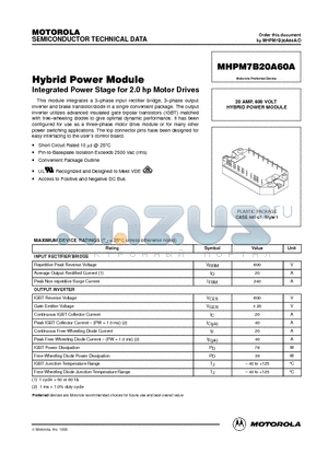 MHPM7B20A60A datasheet - Hybrid Power Module