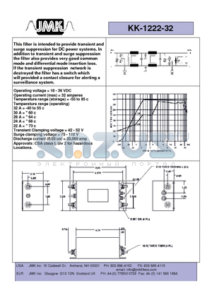 KK-1222-32 datasheet - Operating voltage = 18 - 36 VDC Operating current (max) = 32 amperes