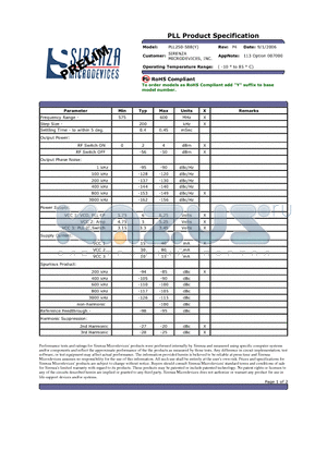 PLL250-588 datasheet - PLL Product Specification