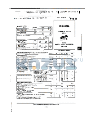 MHQ4002A datasheet - 6367254 MOTOROLA SC (XSTRS/R F)