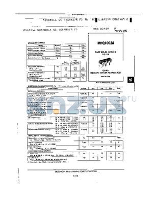 MHQ6002 datasheet - 6367254 MOTOROLA SC (XSTRS/R F)