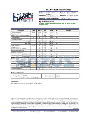 PLL300-1906 datasheet - PLL Product Specification