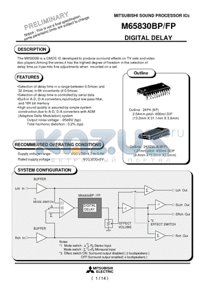 M65830FP datasheet - DIGITAL DELAY