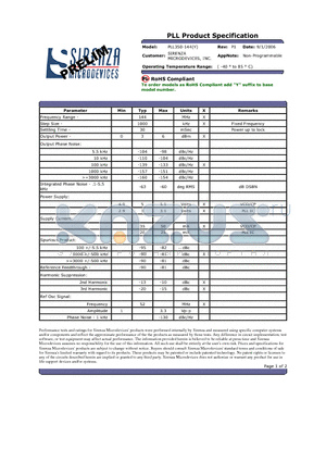 PLL350-144 datasheet - PLL Product Specification