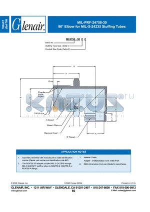 M24758-30CC datasheet - Elbow for MIL-S-24235 Stuffing Tubes