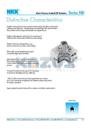 NDFC10P datasheet - 8mm Process Sealed DIP Rotaries