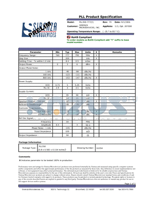 PLL350-777Y datasheet - PLL Product Specification