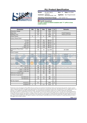 PLL350-768Y datasheet - PLL Product Specification