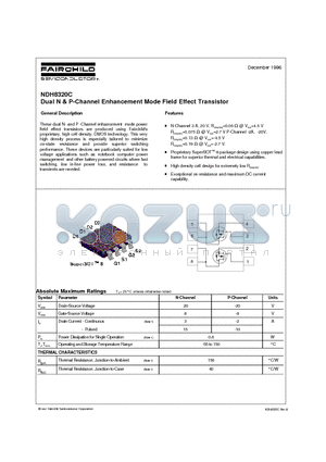 NDH8320C datasheet - Dual N & P-Channel Enhancement Mode Field Effect Transistor