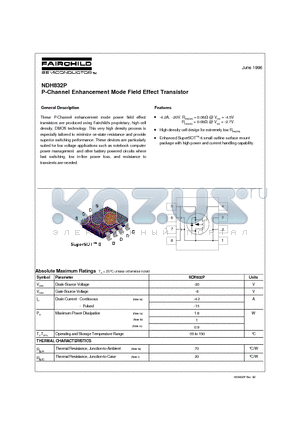 NDH832P datasheet - P-Channel Enhancement Mode Field Effect Transistor