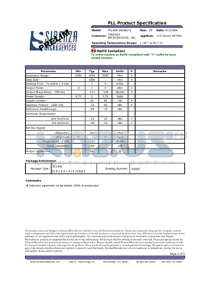 PLL400-2450AY datasheet - PLL Product Specification