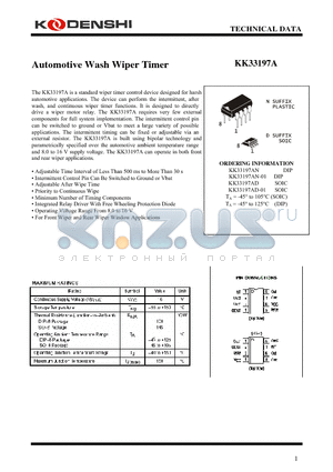 KK33197AN-01 datasheet - Automotive Wash Wiper Timer