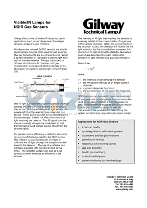 NDIR datasheet - Visible/IR Lamps for NDIR Gas Sensors