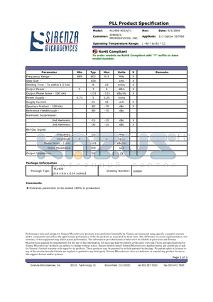 PLL400-902A datasheet - PLL Product Specification