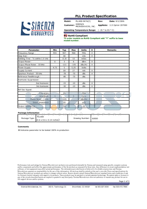 PLL400-947A datasheet - PLL Product Specification