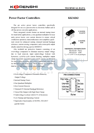 KK34262D datasheet - Power Factor Controllers