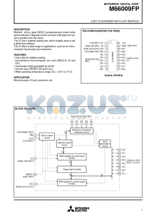 M66009FP datasheet - 8-BIT I/O EXPANDER WITH 5-BIT ADDRESS