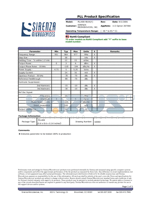 PLL400-964A datasheet - PLL Product Specification