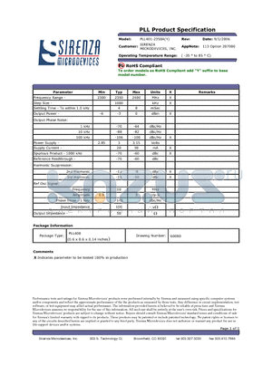 PLL401-2350A datasheet - PLL Product Specification