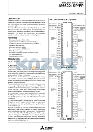 M66221SP datasheet - 256 x 9-BIT MAIL-BOX