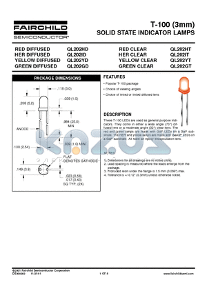 QL202YD datasheet - T-100 (3mm) SOLID STATE INDICATOR LAMPS