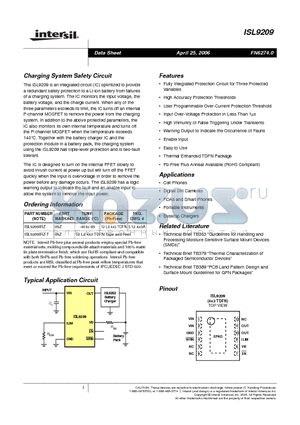 ISL9209 datasheet - Charging System Safety Circuit