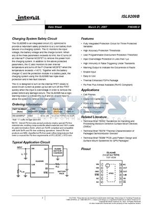 ISL9209BIRZ datasheet - Charging System Safety Circuit