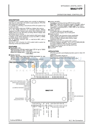 M66271FP datasheet - OPERATION PANEL CONTROLLER