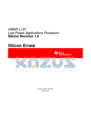 OMAP-L137_1 datasheet - Low-Power Applications Processor Silicon Revision 1.0