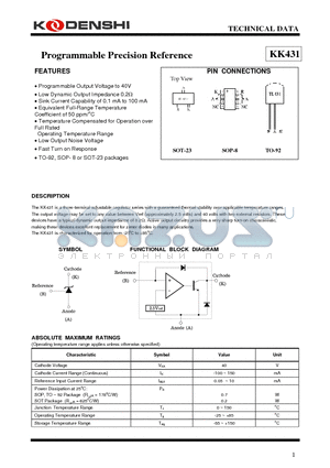 KK431 datasheet - Programmable Precision Reference