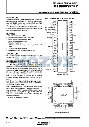 M66500FP datasheet - PROGRAMMABLE BUFFERED I/0 EXPANDER