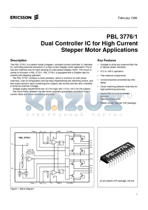 PBL37761 datasheet - Dual Controller IC for High Current Stepper Motor Applications