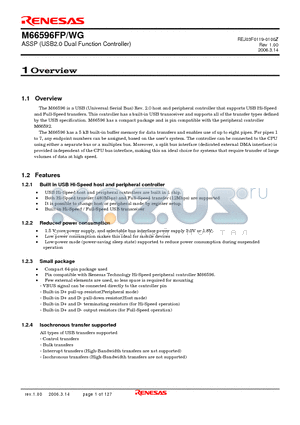 M66596FP datasheet - ASSP (USB2.0 Dual Function Controller)