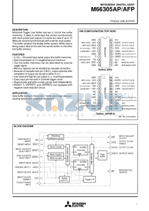 M66305AP datasheet - TOGGLE LINE BUFFER