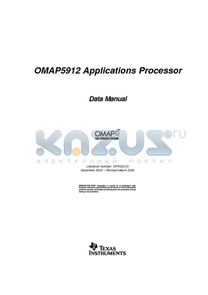 OMAP5912 datasheet - Applications Processor