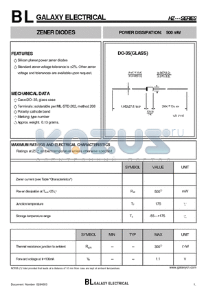 HZ18 datasheet - ZENER DIODES